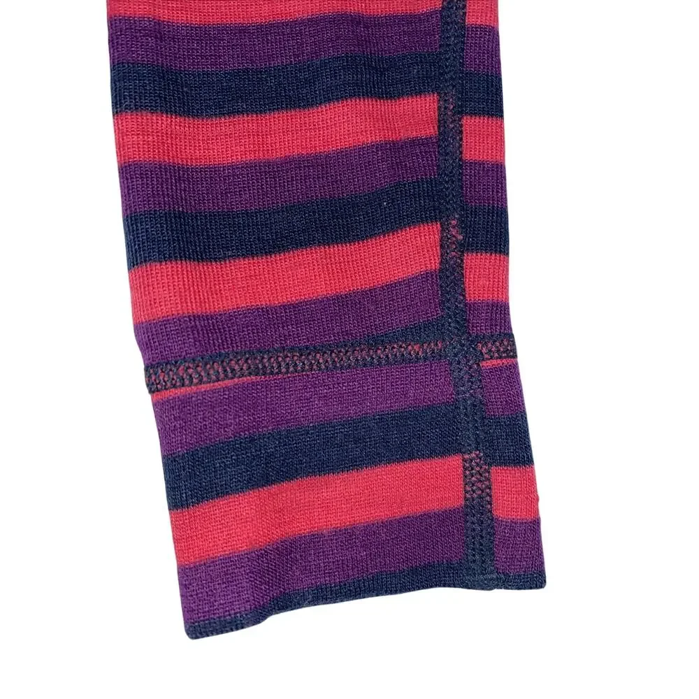 Youth Size 3/4Y Mountain Warehouse Merino Wool Top Pink Purple Navy Striped